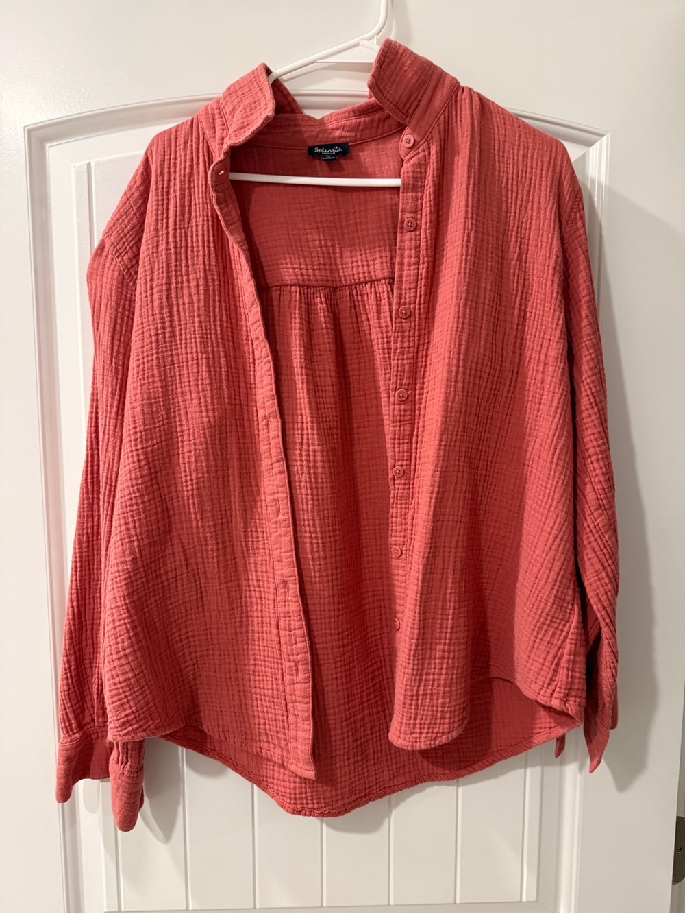 Button up coral shirt